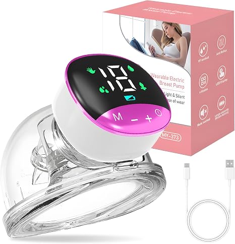 Portable Electric Breast Pump with 4 Modes and 12 Suction Levels Hands-Free Electric Breast Pump with LED Display Low Noise 24 mm Flange 180 ml