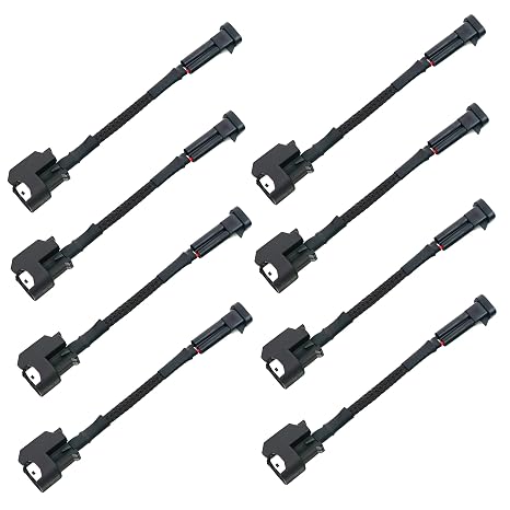 Michigan Motorsports Delphi Mutec to EV6 Fuel Injector Adapter Harness | Fits 4.8L 5.3L 6.0L LQ4 LQ9 Engines | Set of 8 Injector Adapter Harnesses
