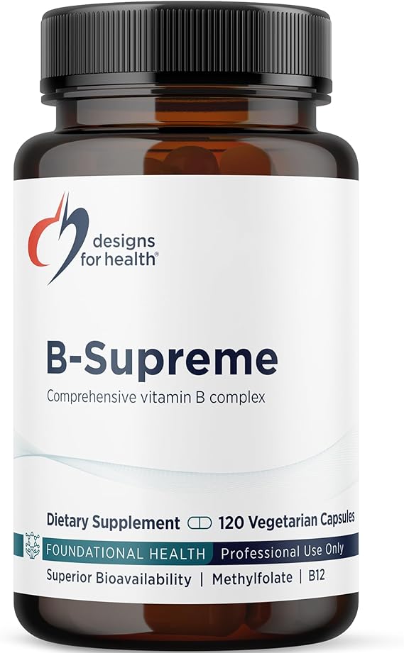 Designs for Health Methylated Vitamin B Complex - Vitamin B Supplements with B12 Vitamins, B1, B3, Niacin, B6, Folate & Biotin - Supports Metabolic and Heart Health, Mood & Energy* (120 Capsules)