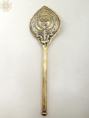 Exotic India 17 Brass Lord Karttikeya Murugan Vel - Brass