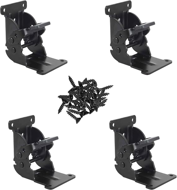 Folding Hinge Bracket for Table, Workbench, Bed Legs, Pack of 4