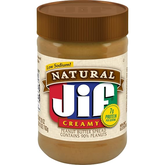 Jif Natural Creamy Peanut Butter Spread, 28-Ounce Jar