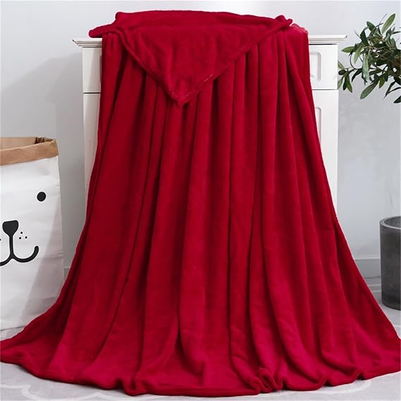 Highdi Blankets and Throws for Sofa Beds, Soft Warm Fluffy Cozy Fleece Throw Blanket for Kids Adults Bedroom Couch Travel Cats Dogs Pet Blanket (50x70CM,Red)