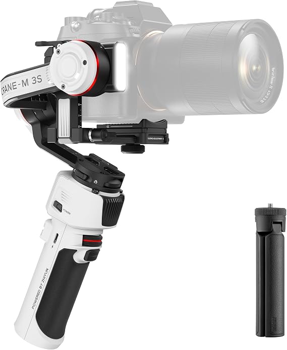 ZHIYUN Crane M3S [Official], 3 Axis Lightweight Camera Gimbal Stabilizer | for Mirrorless, Smartphone, GoPro Action Camera, Built-in Fill Light, Bluetooth Control, 1.22" Color Screen, PD Fast Charge