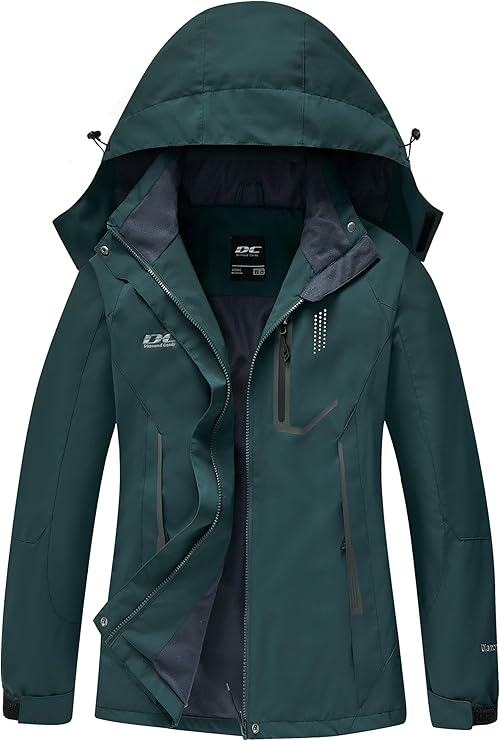 Womens Waterproof Jacket Ladies Hooded Raincoat Softshell