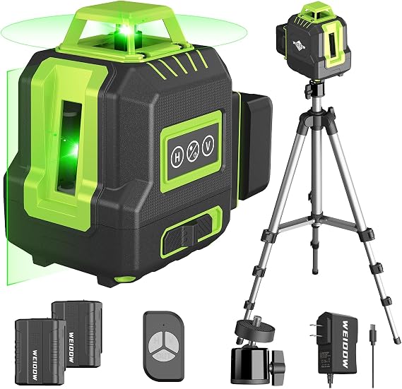 WEIDDW Laser Level 360 Green Cross Line Self Leveling Laser Measuring Tool