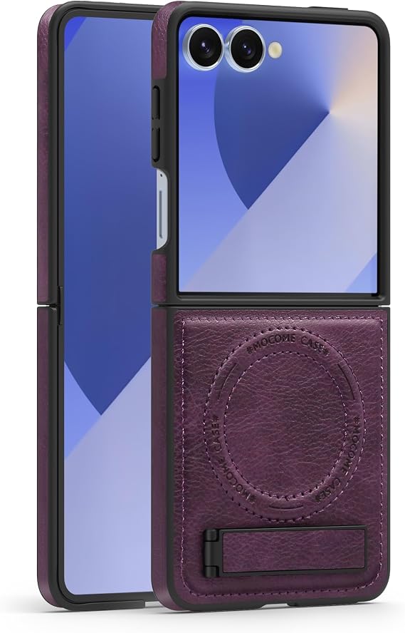 Lunivop for Samsung Galaxy Z Flip 7 Case PU Leather Purple