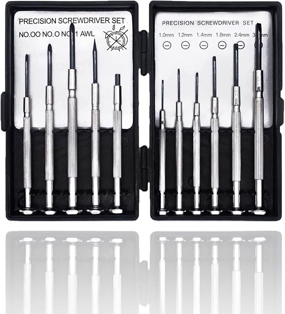 11 PCS Mini Screwdriver Set, Small Screwdrivers of Flathead and Phillips, Screwdriver Sets for Glasses, Watch, Phone, Toys, Computer Repair