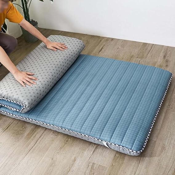 Japanese Futon Mattress for Two Purposes Roll-Up Mattress Tatami Mat Portable and Foldable Camping Mattress Thickened Floor Mattress for Student Dormitories 001.90 x 200 cm