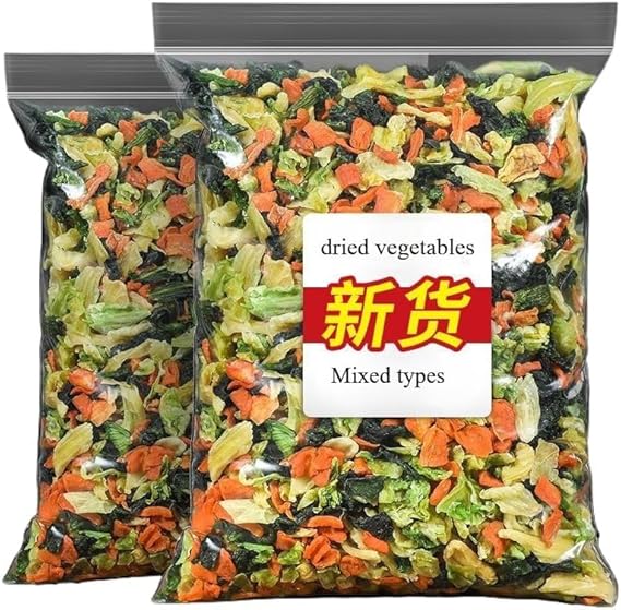 Mixed Freeze-dried Dried Vegetables 250g/bag, Dehydrated Dried Vegetable Slices, Carrots, Green Cabbage, Korean Dishes, Pure Vegetables, Salad Noodles, Vegetable Soup and Cooking Ingredients (50g)