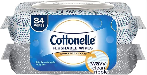 Cottonelle Fresh Care Flushable Cleansing Cloths, 1-Ply, 3.73 x 5.5, White, 84/Pack