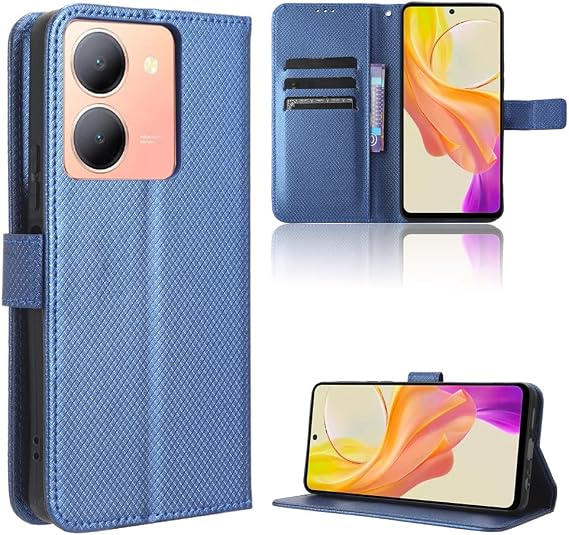 Compatible with Vivo Y36 4G Leather Case Cover,Compatible with Vivo Y27 5G,PU Leather flip Cover Compatible with Vivo Y27 4G V2249 / Y36 5G V2248 / Y36 4G V2247 / Y78 5G Case Cover Blue