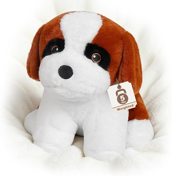 5lbs Weighted Dog Stuffed Animals, 22" Soft Weighted Plushies Pillow Puppy