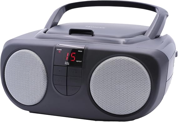 Sylvania SRCD243 Portable CD Player with AM/FM Radio, Boombox (Black)