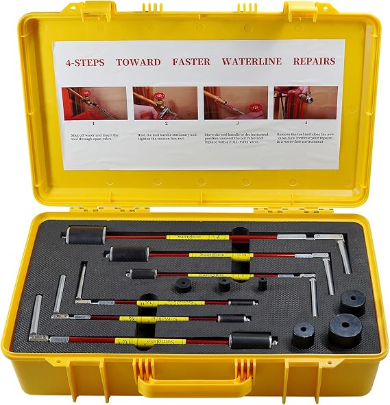 6800 Plumbing Plug Tool Kit, Pipe Water Stopper Kit 1/2" to 2" for Professional Plumber Plumbing Repair, 6-Piece Tools with Carrying case, No Draining Needed, Fast Leak Repair up to 65 PSI