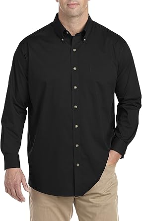 Harbor Bay by DXL Big and Tall Easy-Care Solid Sport Shirt