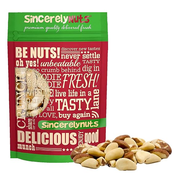 Sincerely Nuts Raw No Shell Brazil Nut, 2lb - Fresh Whole Unsalted Brazilian Nuts - Healthy, Kosher, Vegan & Gluten Free Gourmet Snack Food - All Natural Keto/Paleo Friendly Weight Loss Treat