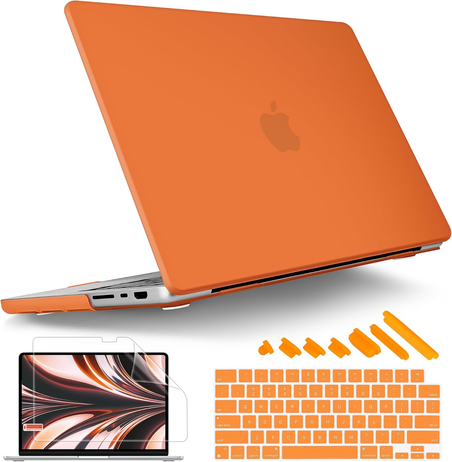 Tuiklol for M4 MacBook Pro 16 inch Case 2024 2023 2022 2021 Release A3403 A3186 A2991 A2780 A2485 M3M2M1 ProMax Chip,Hard Shell Case Screen Protector with Retina Display & Touch ID, Matte Orange