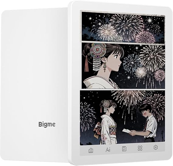 Bigme B6 Color E-Reader, E-Ink eBook Readers 6 Inch Colour eReaders Digital ePaper Tablet with Android 14, 4G+64GB, Adjustable Front Light Android eReader Device with Audiobook White