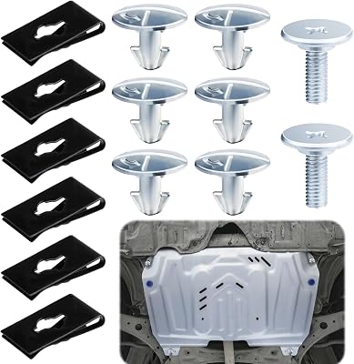 14 PCS Lower Engine Cover Pin Screws, 6 Radiator Engine Access Cover Pin, 2 Lower Cover Bolt, 6 Engine Splash Shield Hardware Fastener Clips, for Vehicle Compatible with Honda Civic Accord CRV Acura