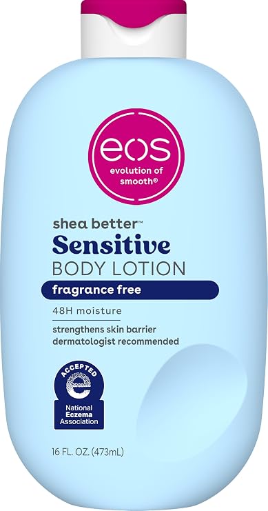 eos Shea Better Sensitive Skin Body Lotion- Fragrance Free, 48HR Moisture, 16 fl oz