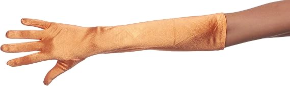 Over Elbow 19" Very Long Satin Gloves, Orange