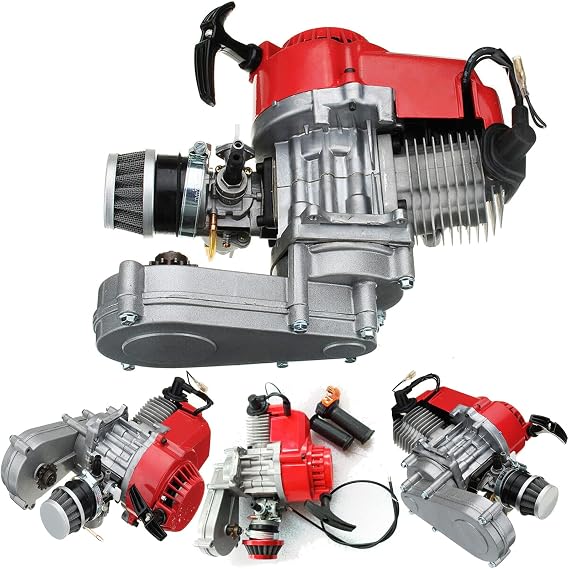 2 Stroke 40cc Complete Engine Motor,Single Cylinder ATV Moped Motor Complete Engine Set,40mph,Engine Motor Pull Start Motorized Bike Engine Kit for Pocket Bike Mini Dirt Bike Atv Scooter
