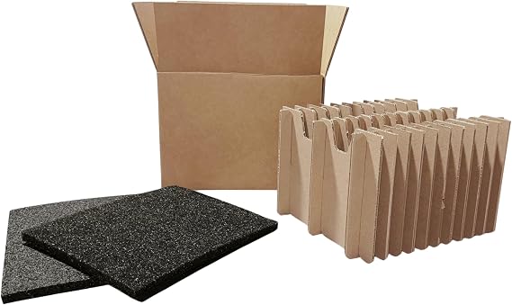 EPE Mobile Cell Phone Bulk Storage Shipping Box, 20-Device Capacity, Corrugated Partitions with Foam Cushioning, 11.25 x 9.25 x 8.5 inches