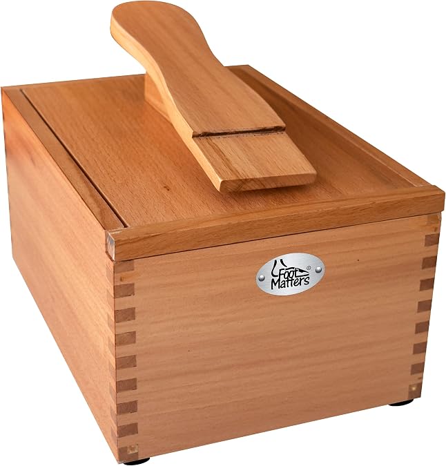 FootMatters Shoe Shine Valet Box - Hardwood Boot & Shoe Care