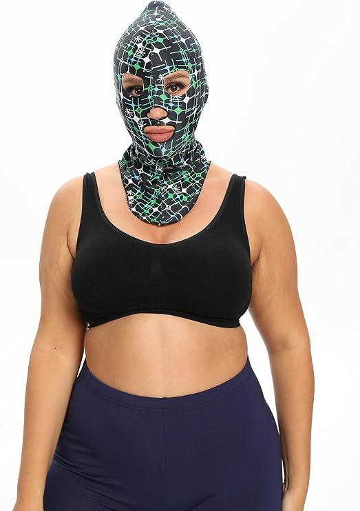 Swimming Full Head Sunscreen mask Facekini Face Bikini Sun Burn Protection for Both Kids and Adults Black