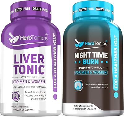 Liver Cleanse Detox & Repair Formula with Milk Thistle - Artichoke and Liver Health Support Supplement - Night Time Weight Supplement with Melatonin to Support Sleep & Melatonin for Women and Men