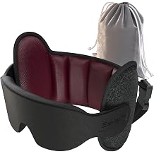 SARISUN Travel Pillow, Upgraded Airplane Pillow for Long Flight 360° Support Headrest, Comfortable Travel Neck Pillow, Sleeping Eye Mask Compact Airplane Travel Essentials, Stop Bobblehead, Red