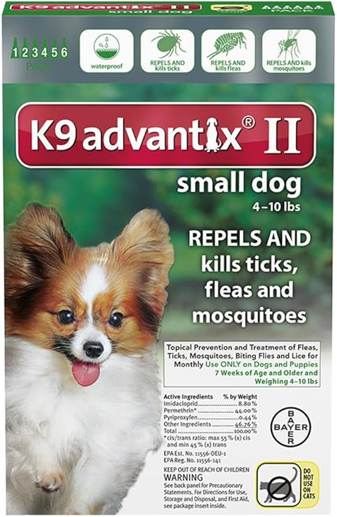 K9 Advantix II for Dogs 10 lbs and Under - 6 Count