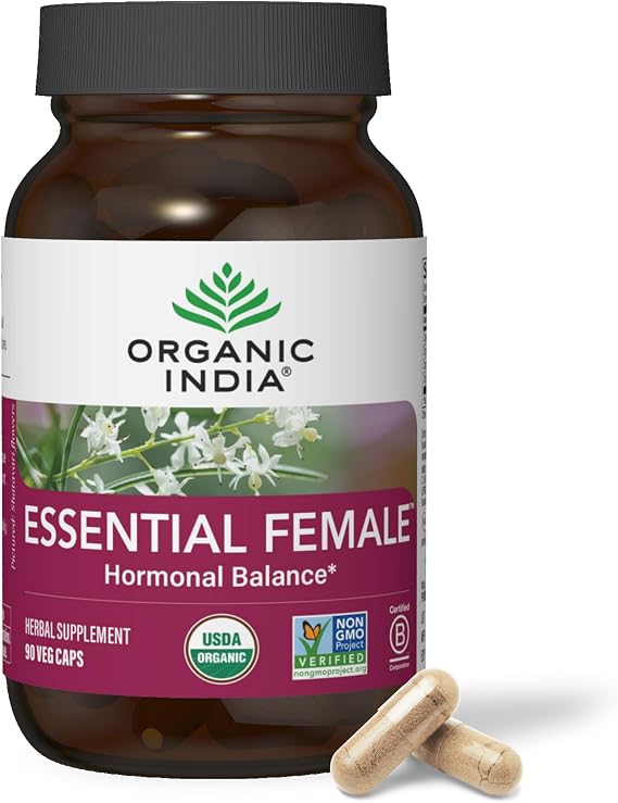 ORGANIC INDIA Essential Female Herbal Supplement, Adaptogen, 90 Capsules