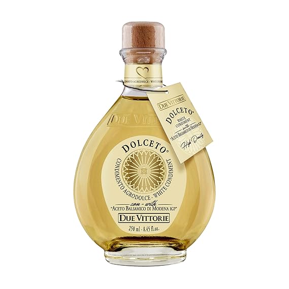 Due Vittorie Dolceto White Balsamic Vinegar Dressing - Made with White and Traditional Balsamic Vinegar - Vinaigrette Dressing 8.45fl oz / 250 ml (Pack of 1)
