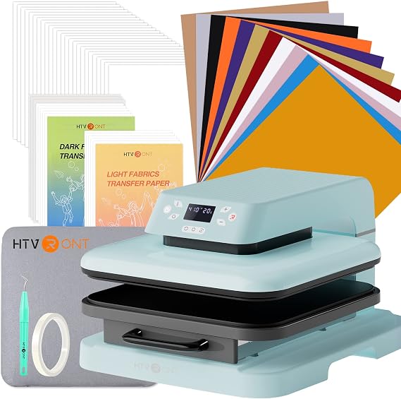 HTVRONT Auto Heat Press Machine with 52 Pcs Heat Press Accessories - All-in-ONE Kit