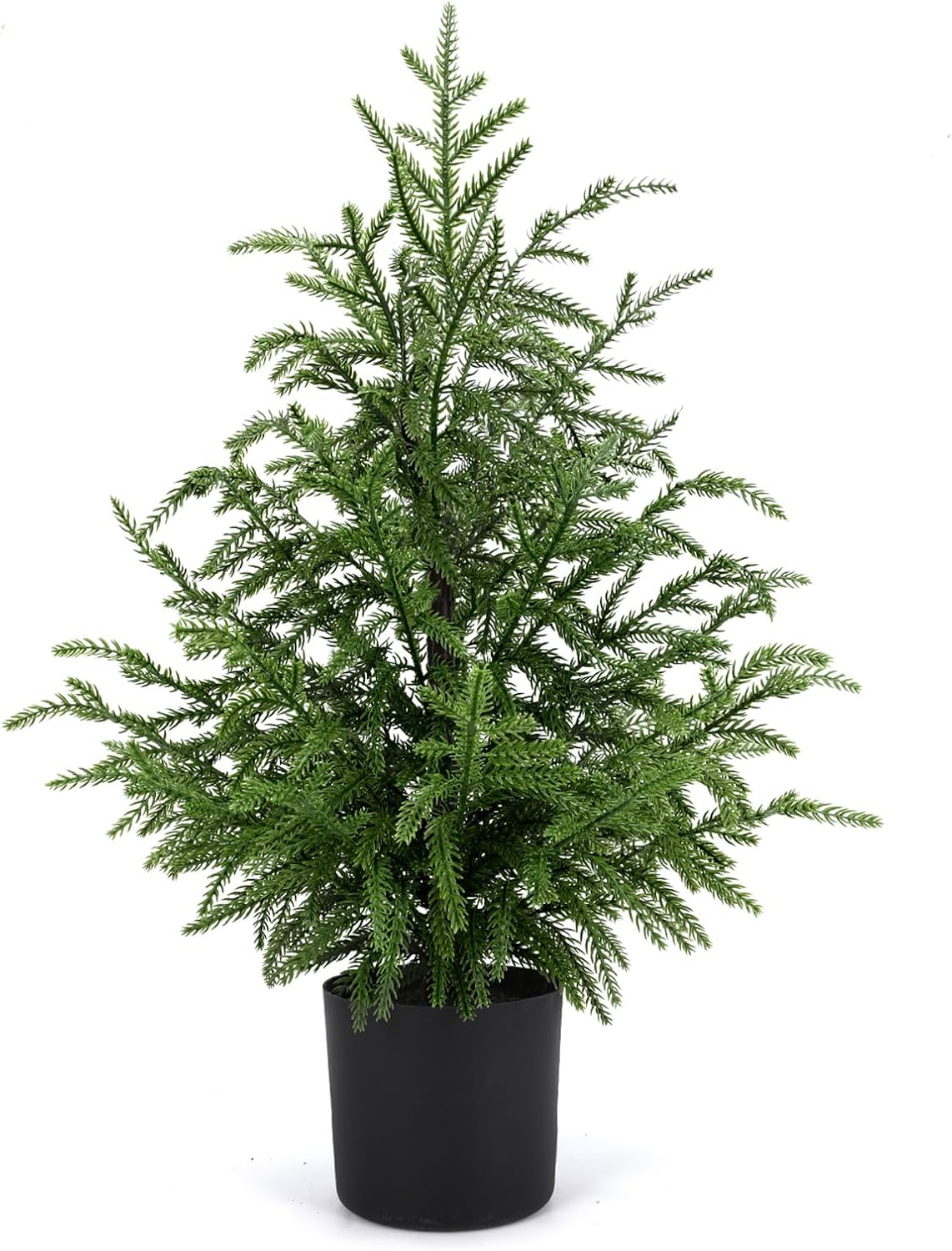 Norfolk Pine Christmas Tree Realistic Faux Greenery for Tabletop Mantel Entryway Holiday or Year Round Home Decor 2FT-1Pack