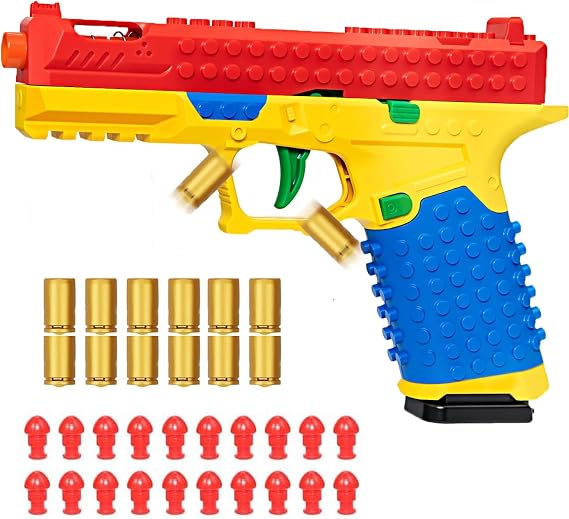 DIY Mechanical Model Building Kit for Adults, Collectible Blaster with Shell Ejecting Action, Creative Desk Toy with 20 Foam Darts for Hobbyists and Model Enthusiasts