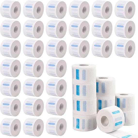 4000 Strips 40 Rolls Disposable Barber Paper Haircutting Neck Strips Hairdressing Stretchy Neck Band Paper Tissue for Barber Hair Cutting Styling Salon Accessories Supplies