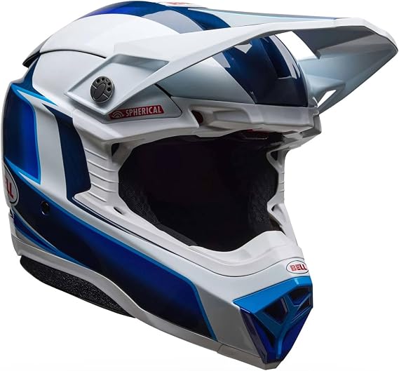 Bell Helmets Moto-10 Spherical - Blue/White Tomac 25, X-Large