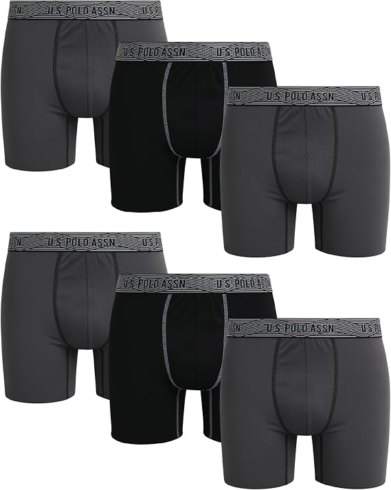 U.S. Polo Assn. Men's Underwear - Performance Boxer Briefs (6 Pack)