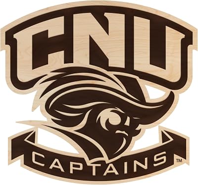 LazerEdge Christopher Newport Captains CNU Wooden Wall Art – Officially Licensed College Decor – Laser-Etched Hanging Sign – Maple Wood