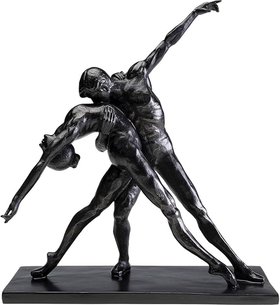 Kare Design Deco Figurine Dancers, Black, Modern Statue, 38x34x13 cm