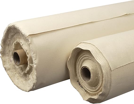 Creative Mark Unprimed Cotton Duck Deluxe Canvas Roll - 18 Ounce #8 Double Filled Roll - 72" x 30 Yards - Very Uniform Canvas Texture - Bulk Un-Stretched Duck Canvas Fabric for Artists