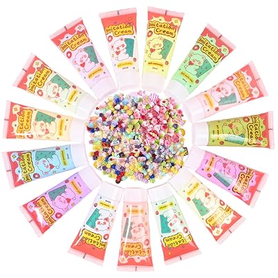 34Pcs Set DIY Fake Whipped Cake Cream Glue for Handmade Phone Case Mirror Jewelry Accessories Decoration with Nozzles 50ml Simulation Imitation Cream Adhesive Gel 10#Pink, 30pcs Accessories