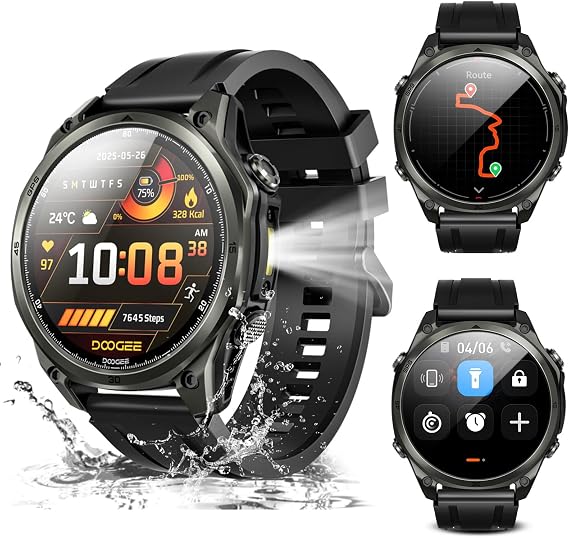 Anywise W1 GPS Smart Watches for Men, 6 Satellite Positioning, 50M Waterproof Fitness Tracker, 1.43'' AI Mens Smart Watch for Android Phone/iphone compatible,Answer/Make Call/12 Days Battery
