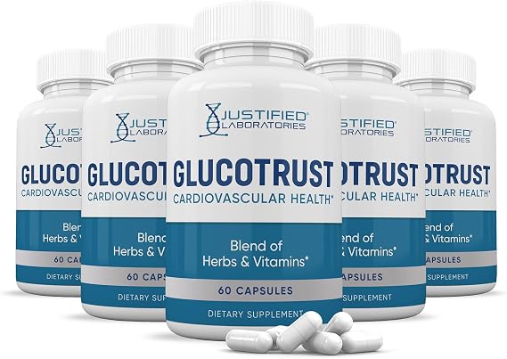(5 Pack) Glucotrust Advanced Formula 688MG Supplement Pills 300 Capsules