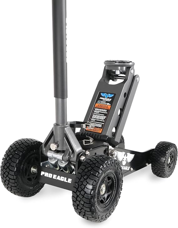 Pro Eagle 2 Ton The Beast Big Wheel Off Road Jack - Heavy Duty Hydraulic Floor Jack for Lifted Trucks & SUVs - All Terrain High Lift with 8 inch Extension & Skid Plate