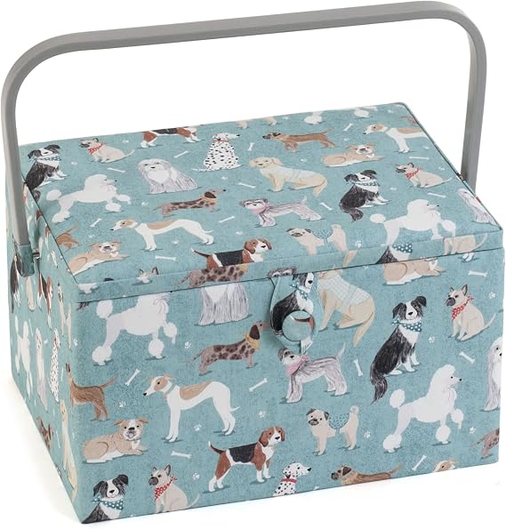 Hobby Gift Large Sewing Box Craft Storage Box with Handle Internal Accessories Tray Pin Cushion and Pocket for Sewing Knitting and Hobby Supplies