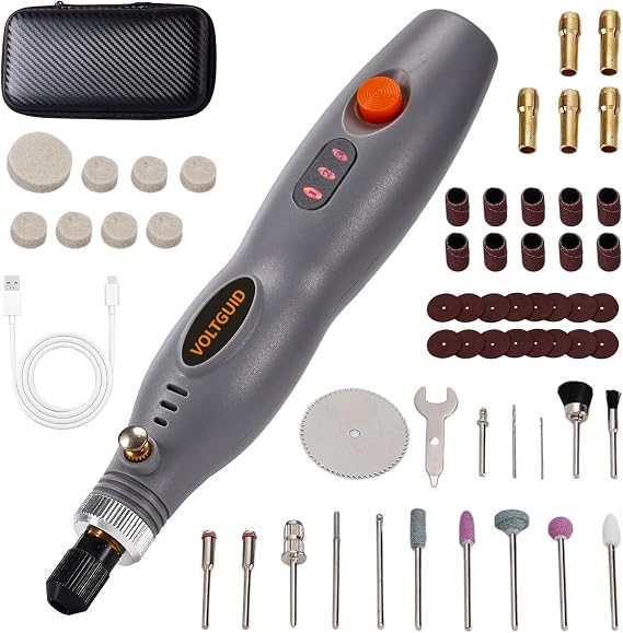 Mini Cordless Rotary Tool, 3-Speed and USB Charging Rotary Tool Kit with 76 Accessories, Multi-Purpose 3.7V Power Rotary Tool for Sanding, Polishing, Drilling, Etching, Engraving, DIY Crafts